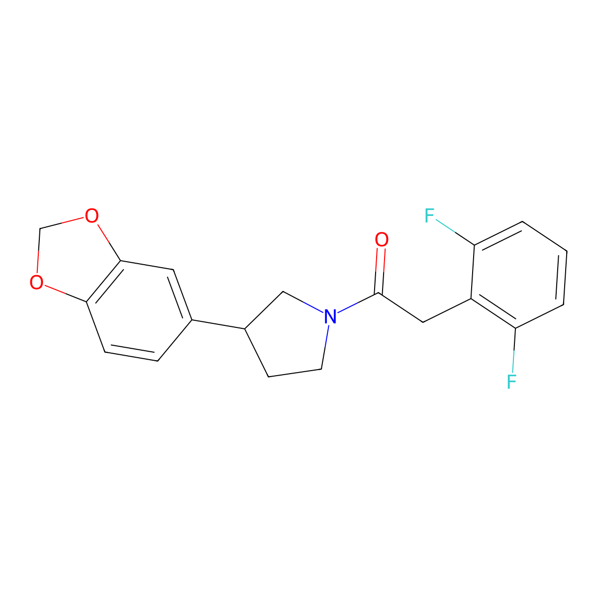 1-(3-(Benzo[d][1,3]dioxol-5-yl)pyrrolidin-1-yl)-2-(2,6-difluorophenyl)ethanone molecular structure, CAS 2034321-31-6