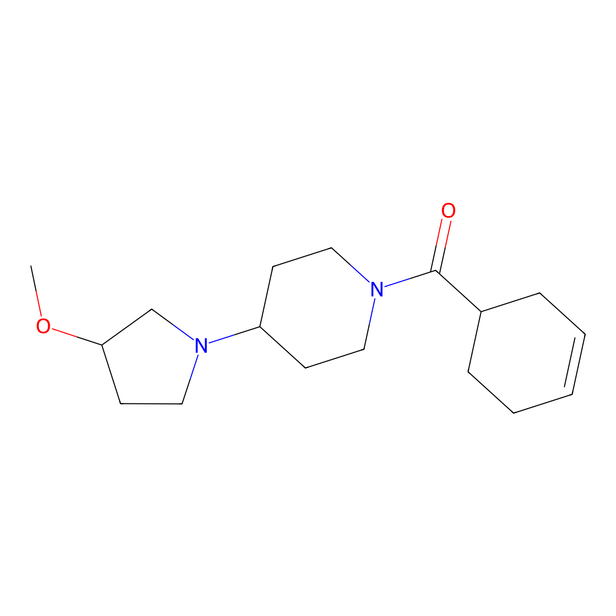 Cyclohex-3-en-1-yl(4-(3-methoxypyrrolidin-1-yl)piperidin-1-yl)methanone molecular structure, CAS 2034321-38-3