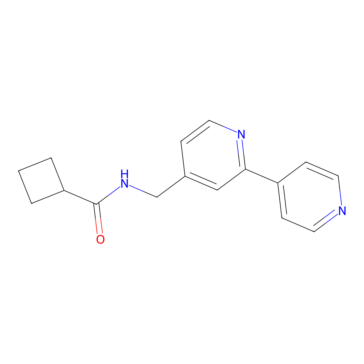 N-({[2,4'-bipyridine]-4-yl}methyl)cyclobutanecarboxamide molecular structure, CAS 2034321-39-4