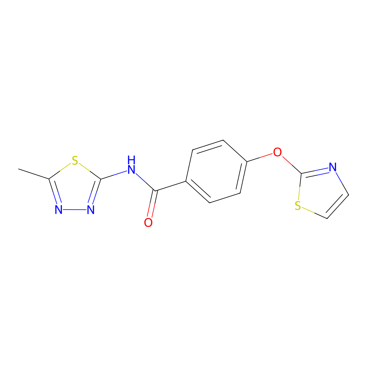 N-(5-methyl-1,3,4-thiadiazol-2-yl)-4-(thiazol-2-yloxy)benzamide molecular structure, CAS 2034321-49-6