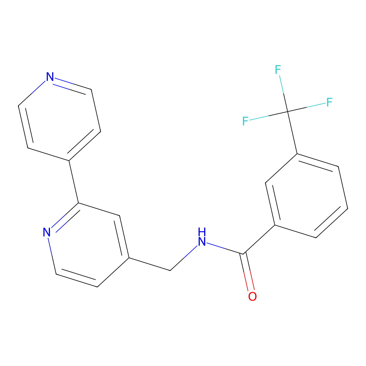 N-({[2,4'-bipyridine]-4-yl}methyl)-3-(trifluoromethyl)benzamide molecular structure, CAS 2034321-74-7