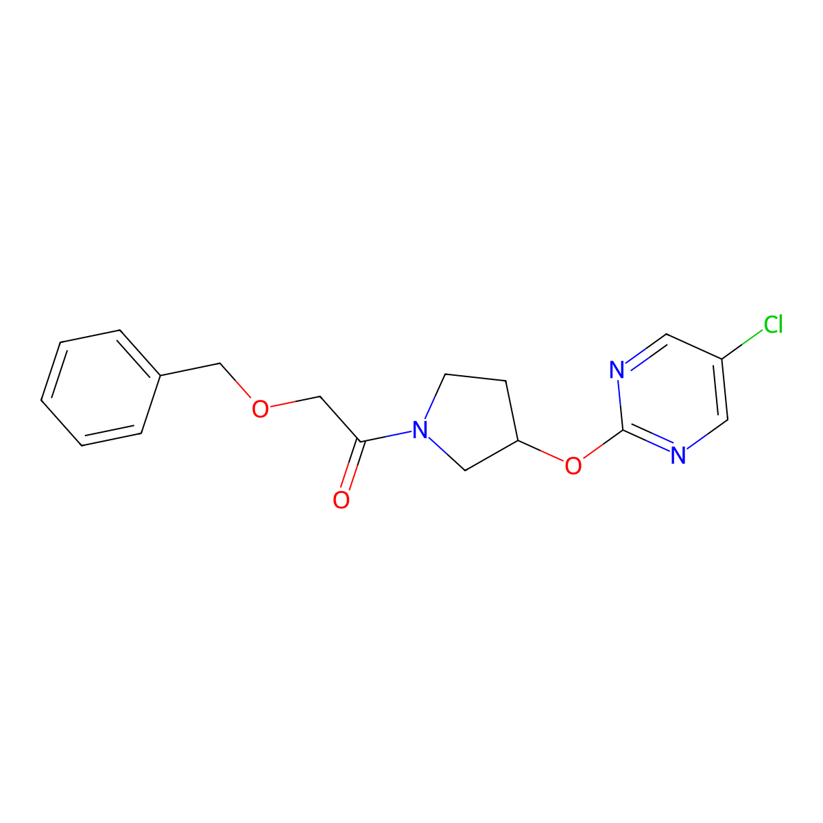 2-(Benzyloxy)-1-(3-((5-chloropyrimidin-2-yl)oxy)pyrrolidin-1-yl)ethanone molecular structure, CAS 2034321-77-0