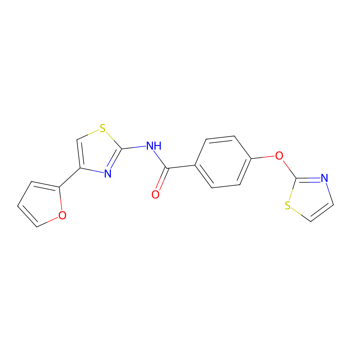 N-(4-(furan-2-yl)thiazol-2-yl)-4-(thiazol-2-yloxy)benzamide molecular structure, CAS 2034321-78-1