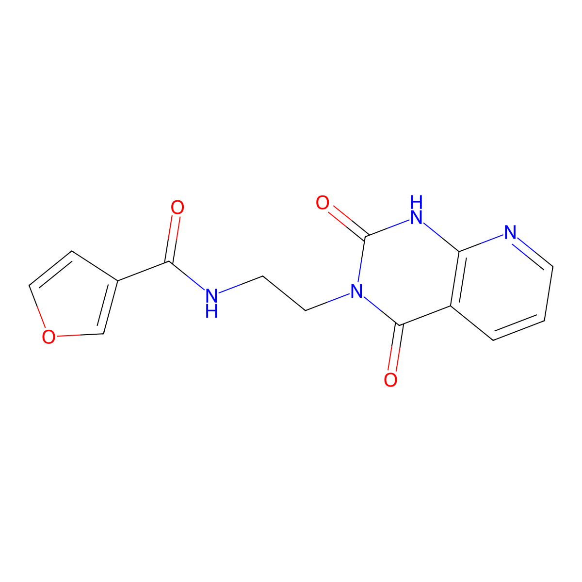 N-(2-(2,4-dioxo-1,2-dihydropyrido[2,3-d]pyrimidin-3(4H)-yl)ethyl)furan-3-carboxamide molecular structure, CAS 2034321-85-0