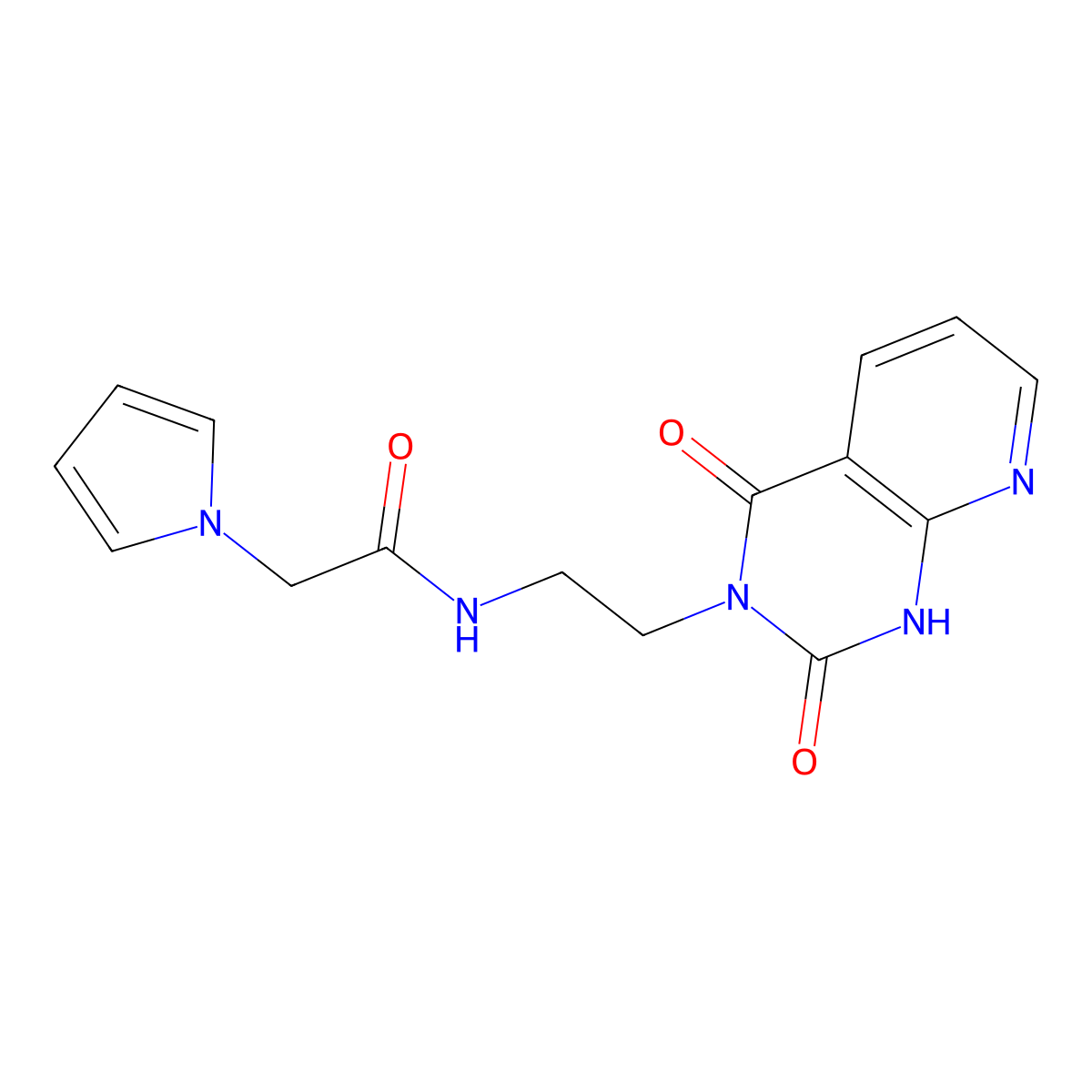 N-(2-(2,4-dioxo-1,2-dihydropyrido[2,3-d]pyrimidin-3(4H)-yl)ethyl)-2-(1H-pyrrol-1-yl)acetamide molecular structure, CAS 2034321-96-3
