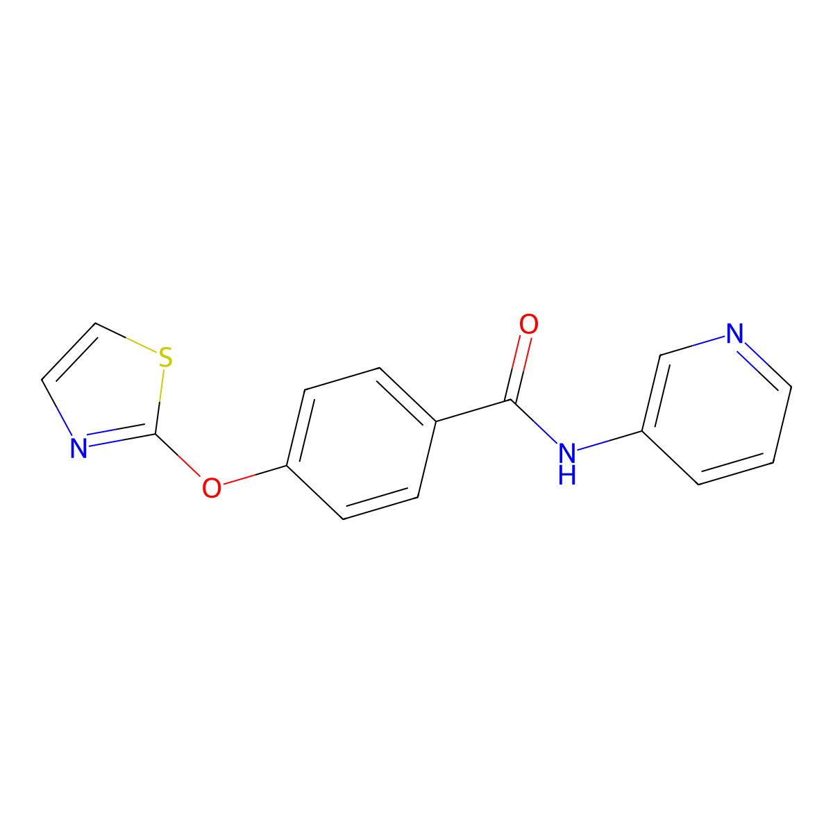 N-(pyridin-3-yl)-4-(thiazol-2-yloxy)benzamide molecular structure, CAS 2034321-97-4