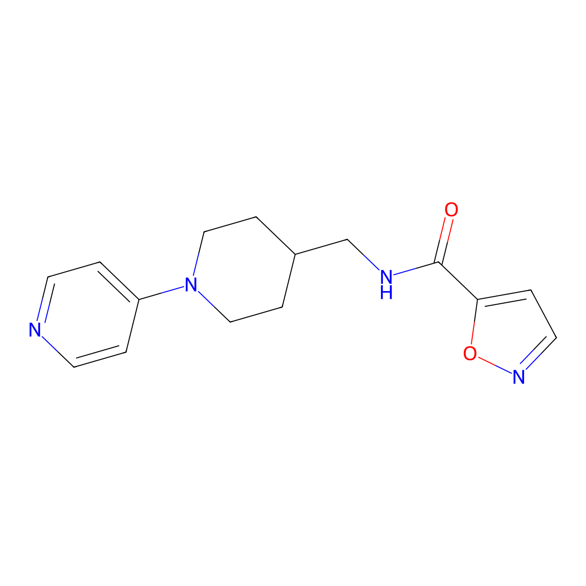 N-((1-(pyridin-4-yl)piperidin-4-yl)methyl)isoxazole-5-carboxamide molecular structure, CAS 2034321-98-5
