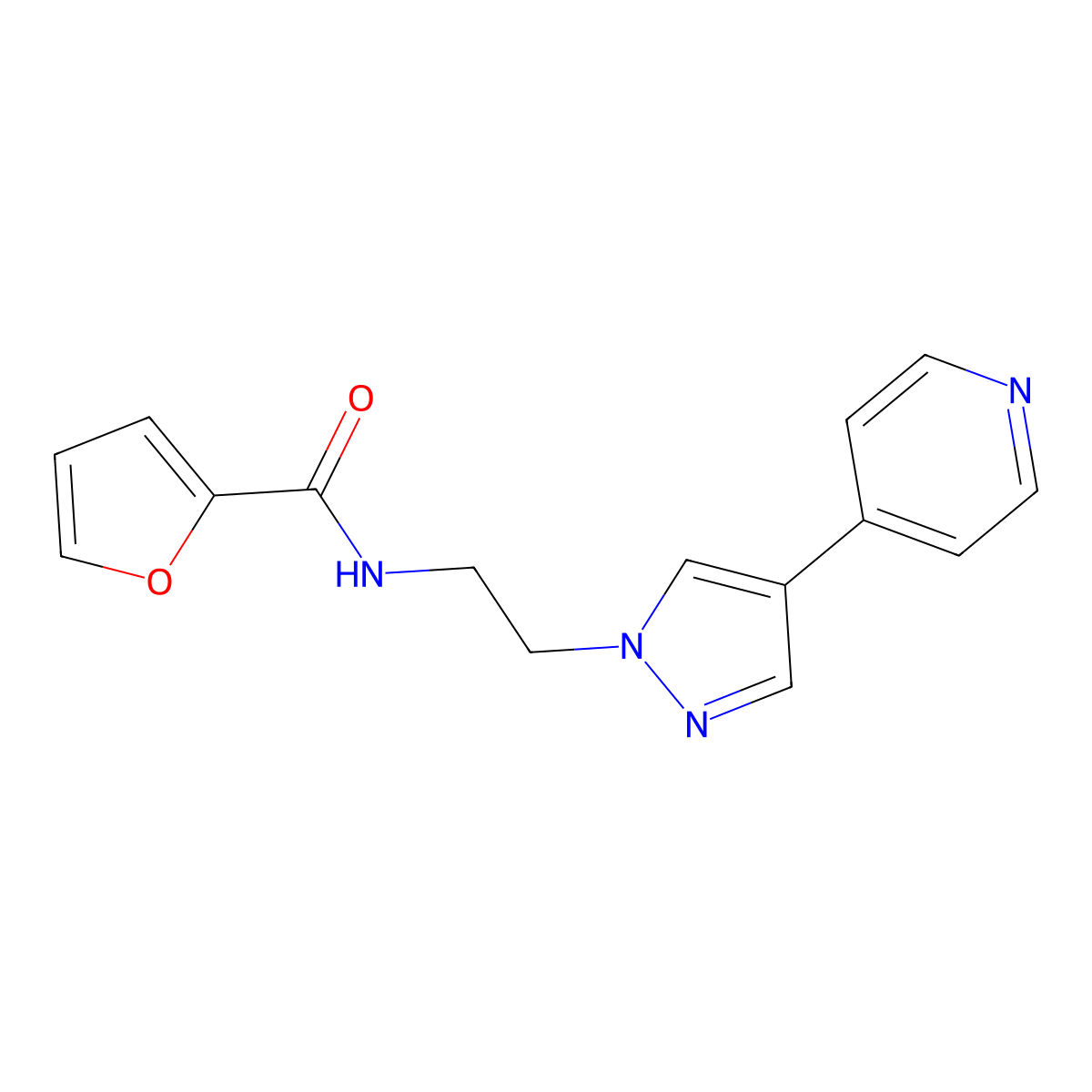 N-{2-[4-(pyridin-4-yl)-1H-pyrazol-1-yl]ethyl}furan-2-carboxamide molecular structure, CAS 2034322-00-2