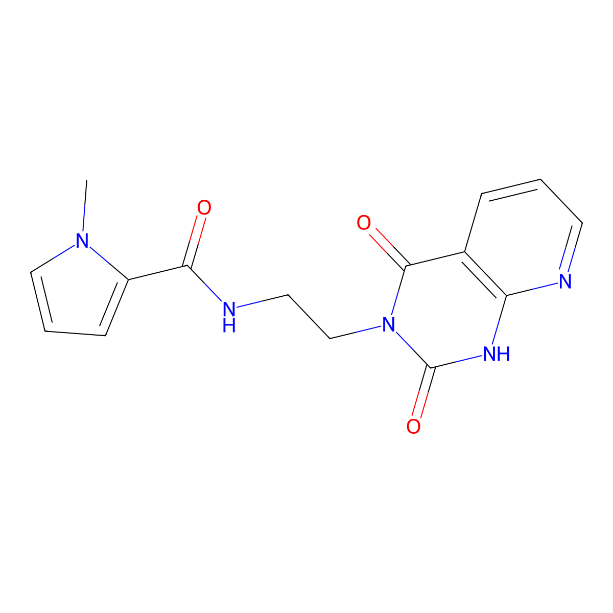 N-(2-(2,4-dioxo-1,2-dihydropyrido[2,3-d]pyrimidin-3(4H)-yl)ethyl)-1-methyl-1H-pyrrole-2-carboxamide molecular structure, CAS 2034322-06-8