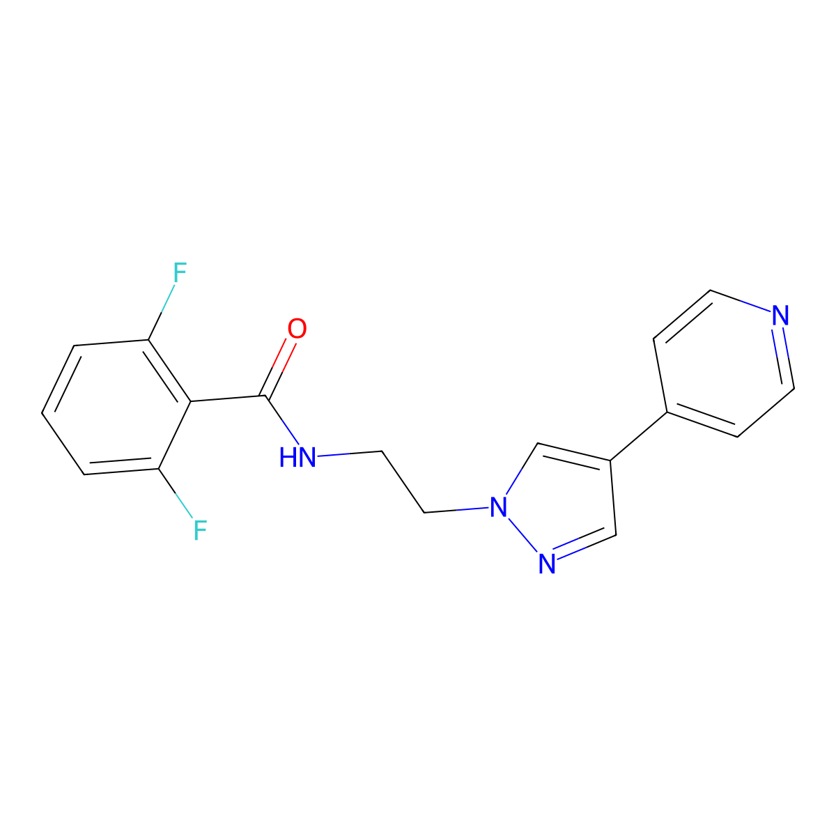 2,6-difluoro-N-{2-[4-(pyridin-4-yl)-1H-pyrazol-1-yl]ethyl}benzamide molecular structure, CAS 2034322-07-9