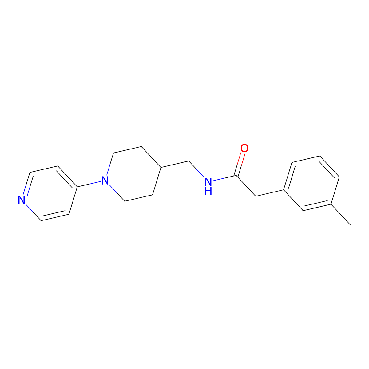 N-((1-(pyridin-4-yl)piperidin-4-yl)methyl)-2-(m-tolyl)acetamide molecular structure, CAS 2034322-10-4