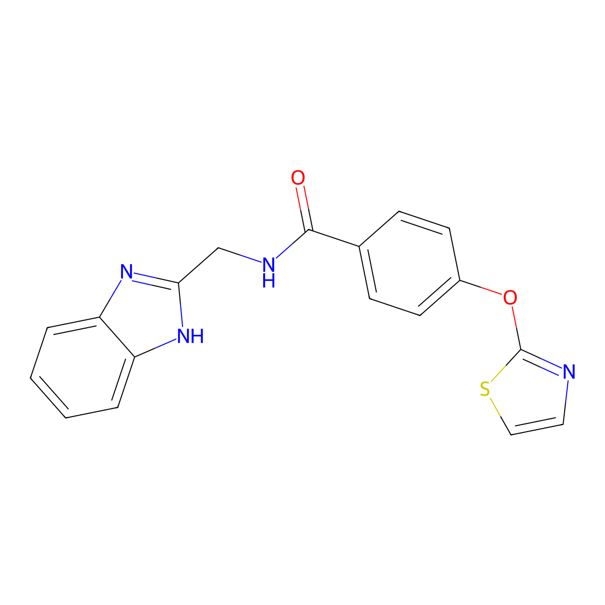 N-((1H-benzo[d]imidazol-2-yl)methyl)-4-(thiazol-2-yloxy)benzamide molecular structure, CAS 2034322-18-2