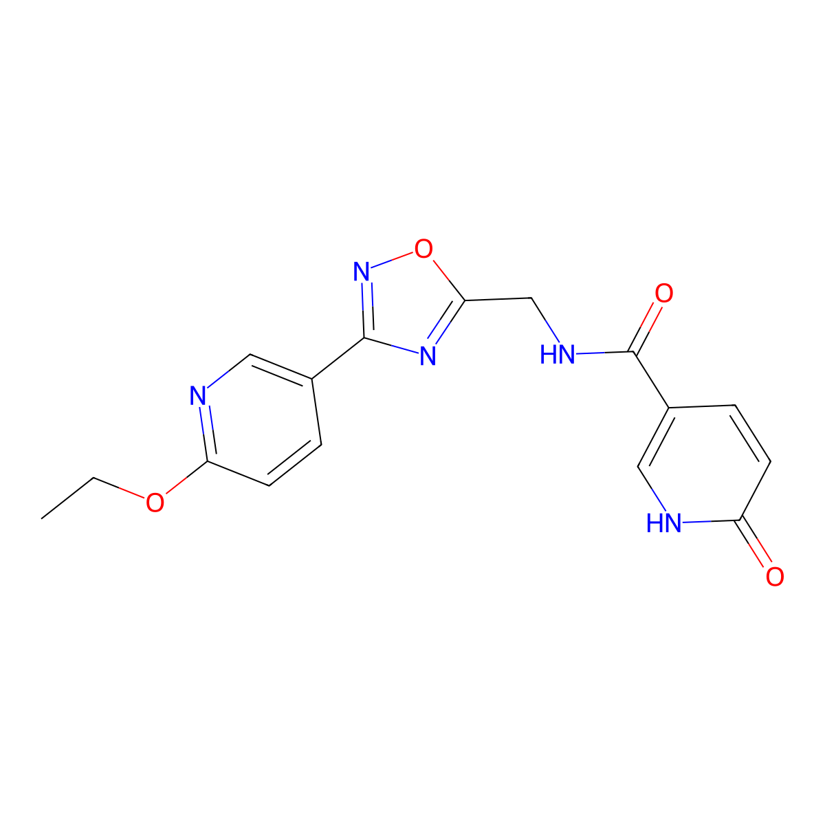 N-((3-(6-ethoxypyridin-3-yl)-1,2,4-oxadiazol-5-yl)methyl)-6-oxo-1,6-dihydropyridine-3-carboxamide molecular structure, CAS 2034322-23-9