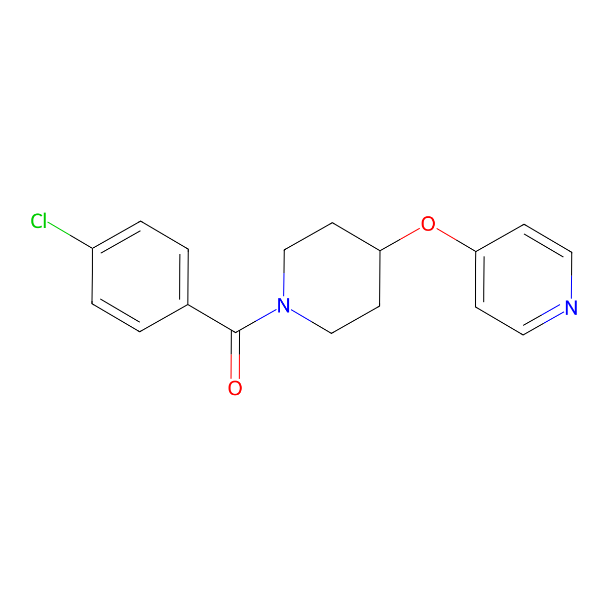 (4-Chlorophenyl)(4-(pyridin-4-yloxy)piperidin-1-yl)methanone molecular structure, CAS 2034322-34-2