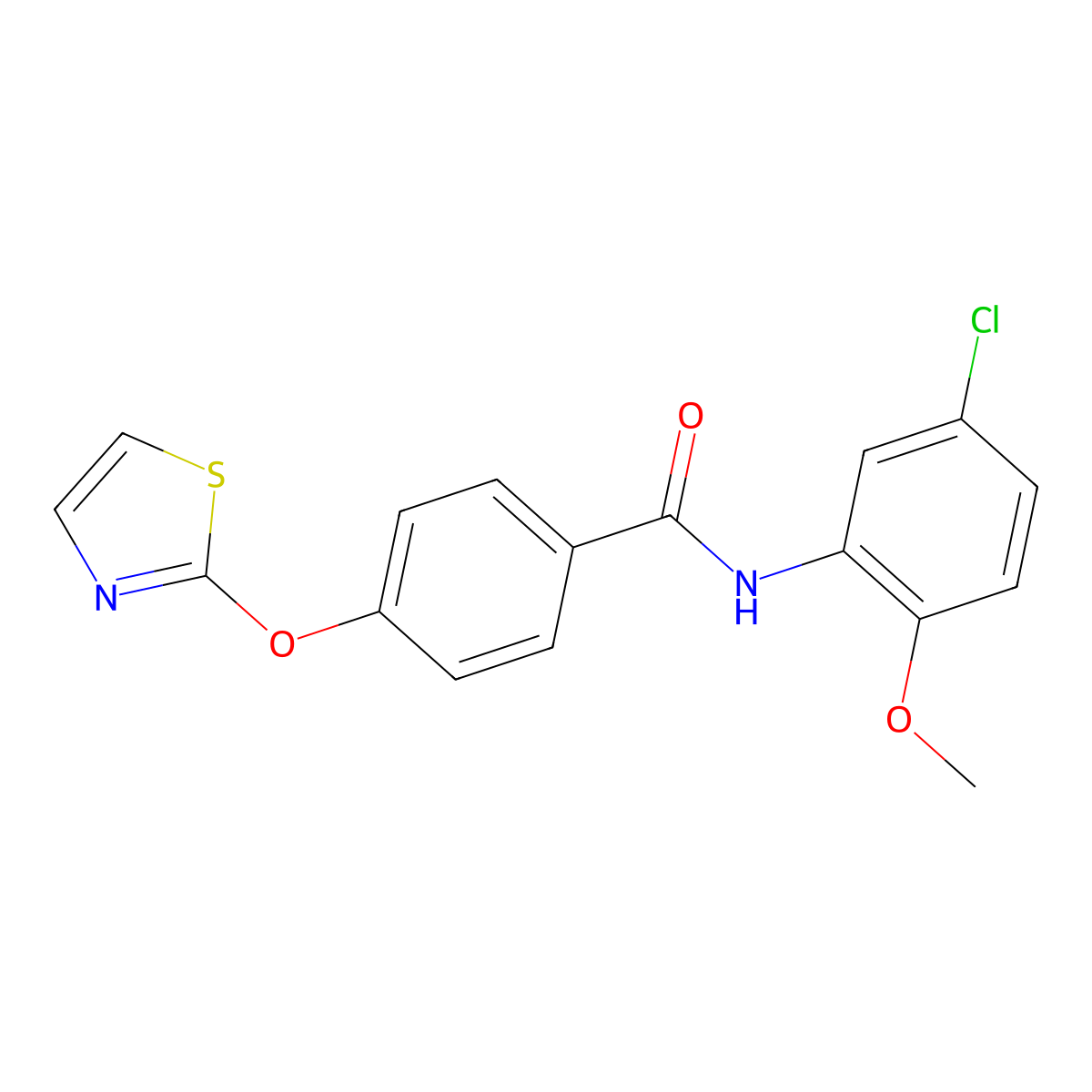 N-(5-chloro-2-methoxyphenyl)-4-(thiazol-2-yloxy)benzamide molecular structure, CAS 2034322-37-5