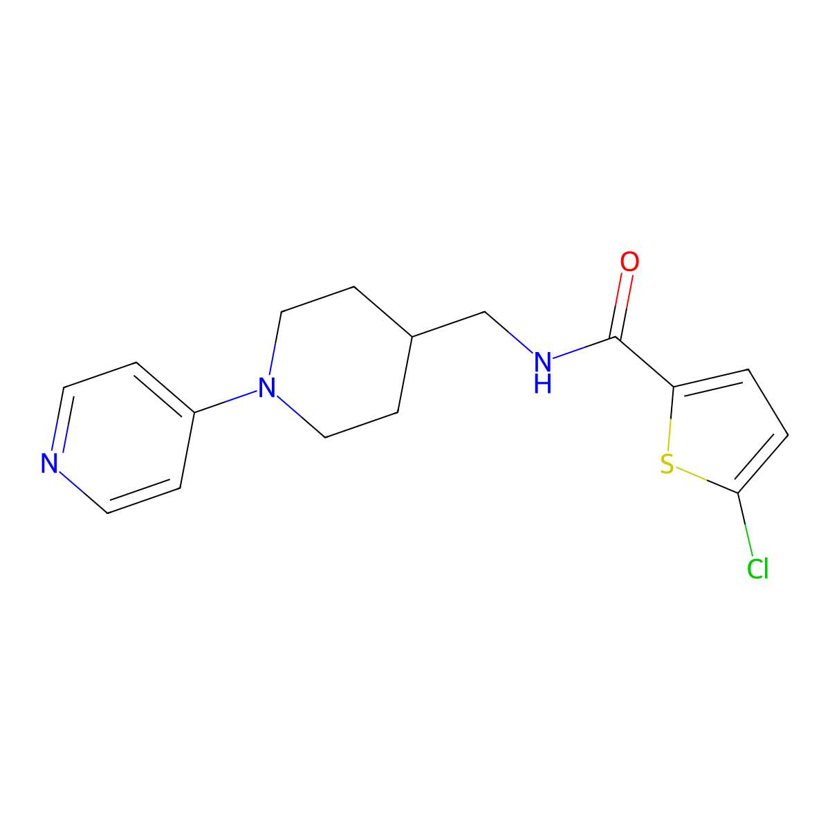 5-chloro-N-((1-(pyridin-4-yl)piperidin-4-yl)methyl)thiophene-2-carboxamide molecular structure, CAS 2034322-40-0