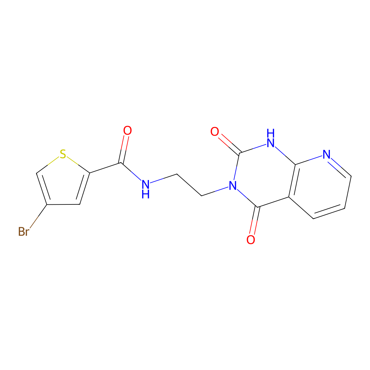 4-bromo-N-(2-(2,4-dioxo-1,2-dihydropyrido[2,3-d]pyrimidin-3(4H)-yl)ethyl)thiophene-2-carboxamide molecular structure, CAS 2034322-41-1