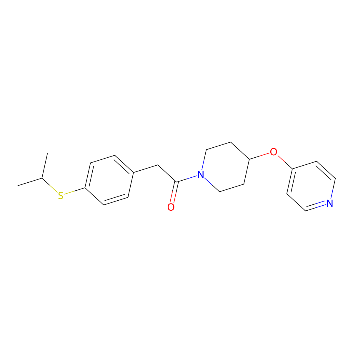 2-(4-(Isopropylthio)phenyl)-1-(4-(pyridin-4-yloxy)piperidin-1-yl)ethanone molecular structure, CAS 2034322-48-8