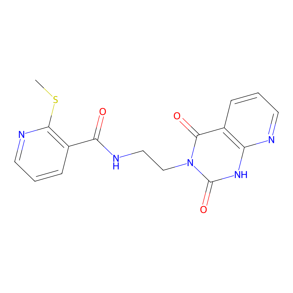 N-(2-(2,4-dioxo-1,2-dihydropyrido[2,3-d]pyrimidin-3(4H)-yl)ethyl)-2-(methylthio)nicotinamide molecular structure, CAS 2034322-50-2