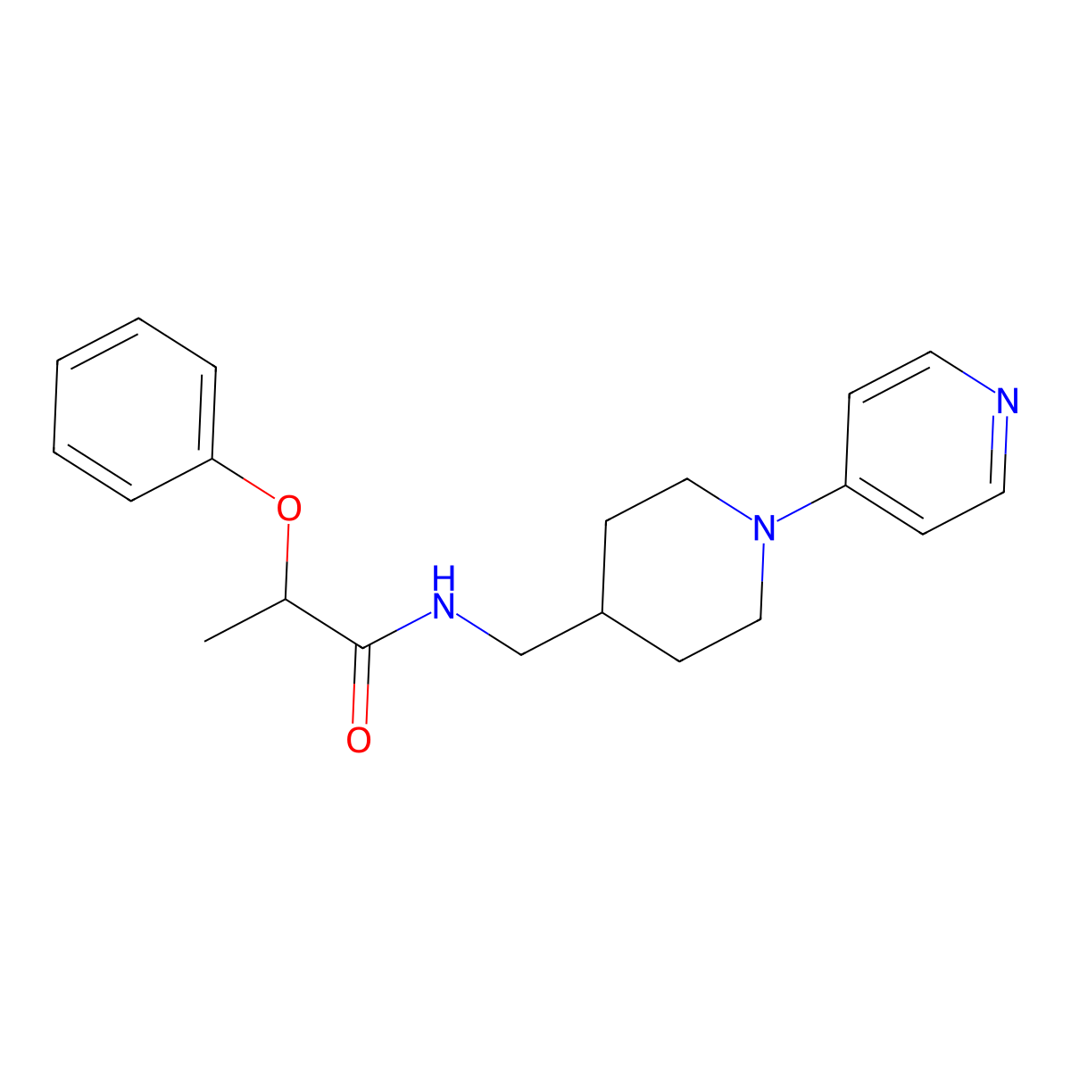 2-phenoxy-N-{[1-(pyridin-4-yl)piperidin-4-yl]methyl}propanamide molecular structure, CAS 2034322-55-7