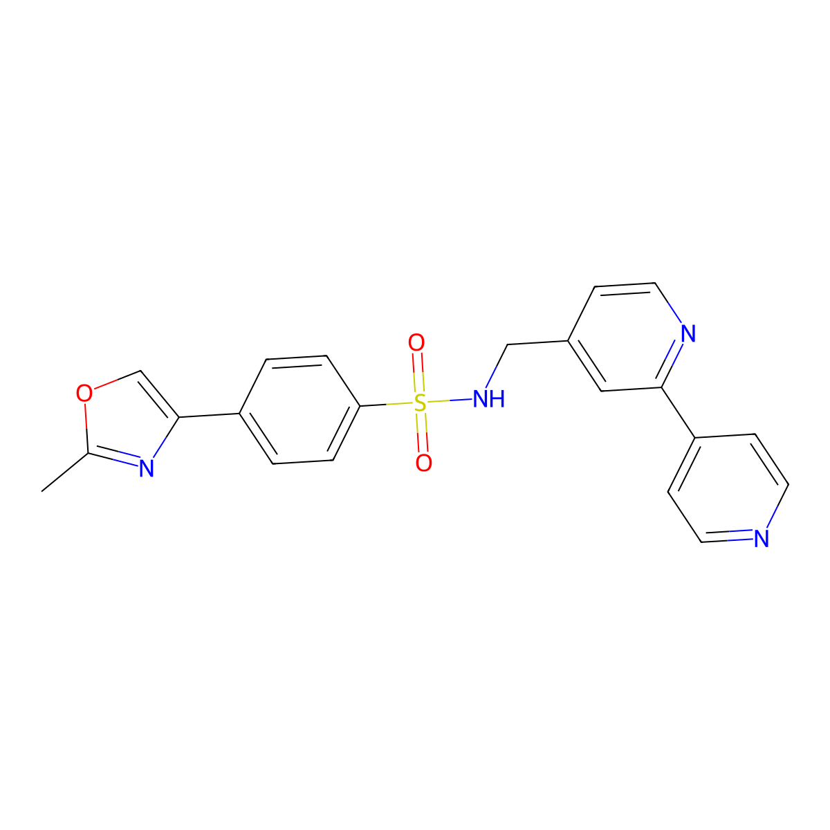 N-([2,4'-bipyridin]-4-ylmethyl)-4-(2-methyloxazol-4-yl)benzenesulfonamide molecular structure, CAS 2034322-61-5
