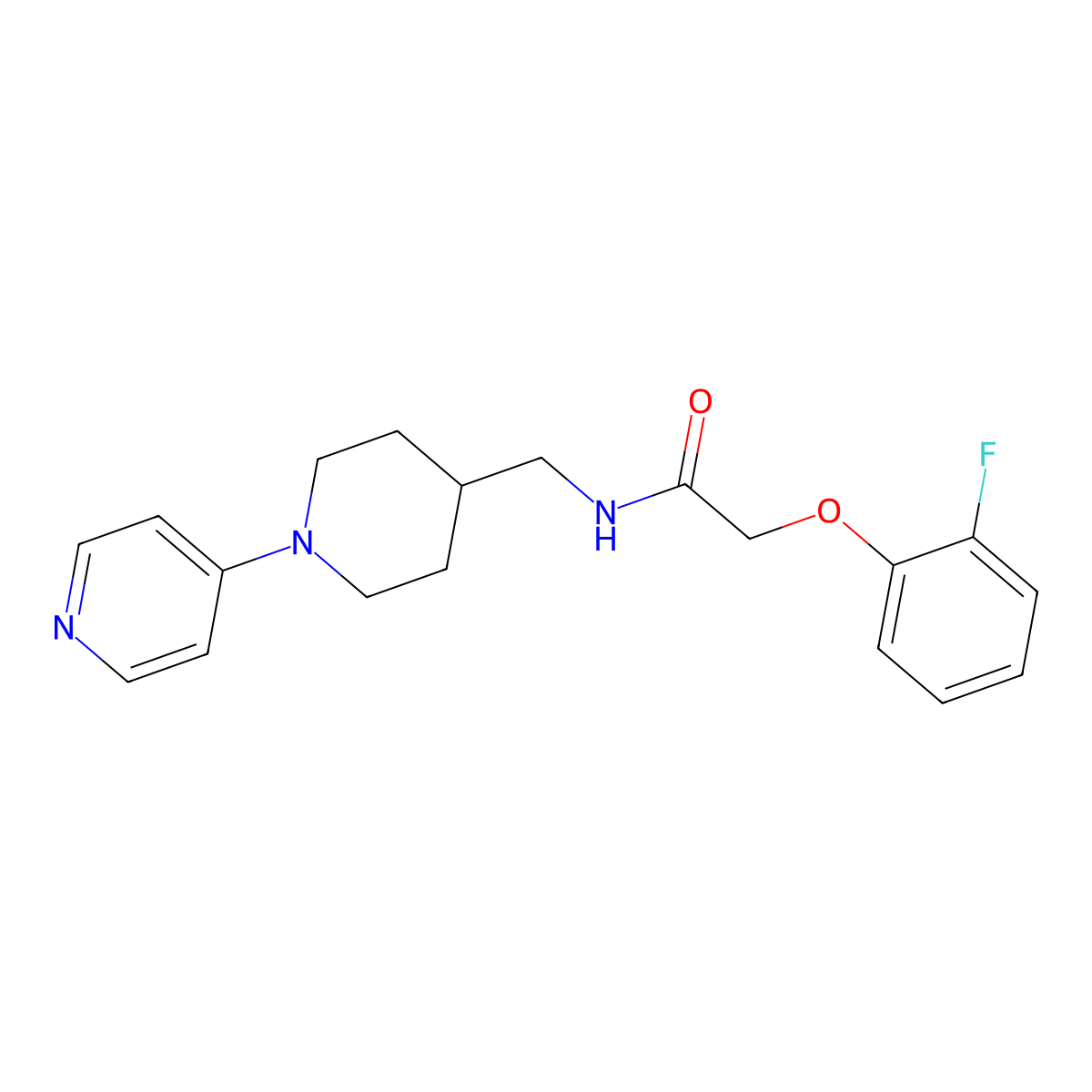 2-(2-fluorophenoxy)-N-((1-(pyridin-4-yl)piperidin-4-yl)methyl)acetamide molecular structure, CAS 2034322-66-0