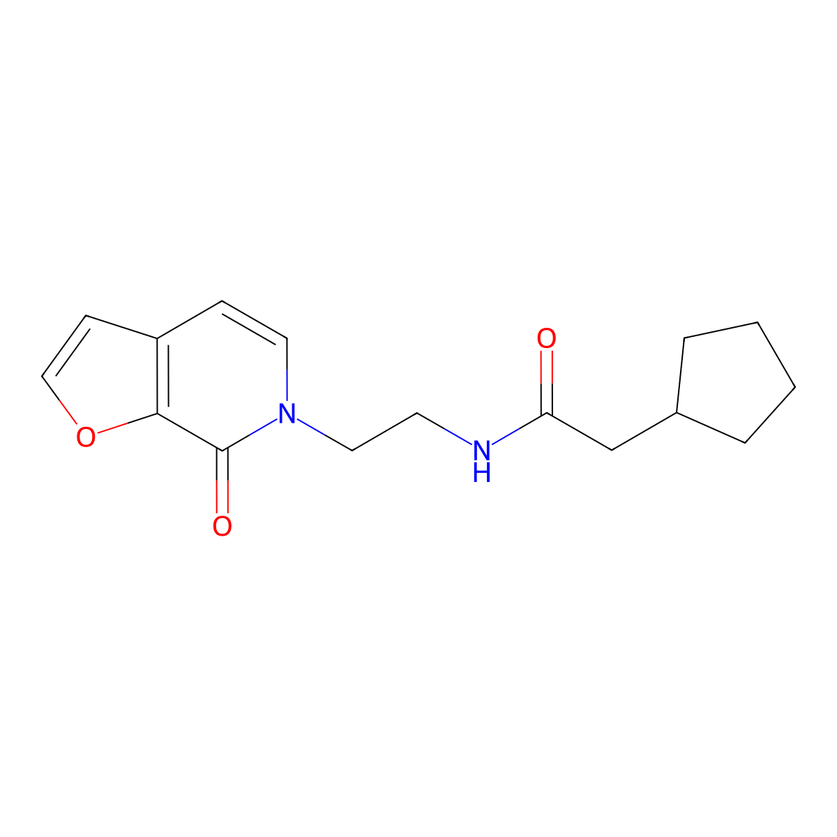2-cyclopentyl-N-(2-(7-oxofuro[2,3-c]pyridin-6(7H)-yl)ethyl)acetamide molecular structure, CAS 2034322-75-1