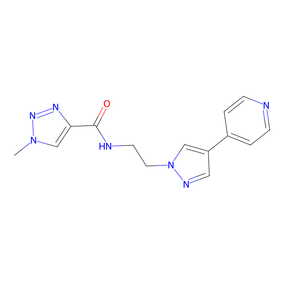 1-methyl-N-{2-[4-(pyridin-4-yl)-1H-pyrazol-1-yl]ethyl}-1H-1,2,3-triazole-4-carboxamide molecular structure, CAS 2034322-95-5