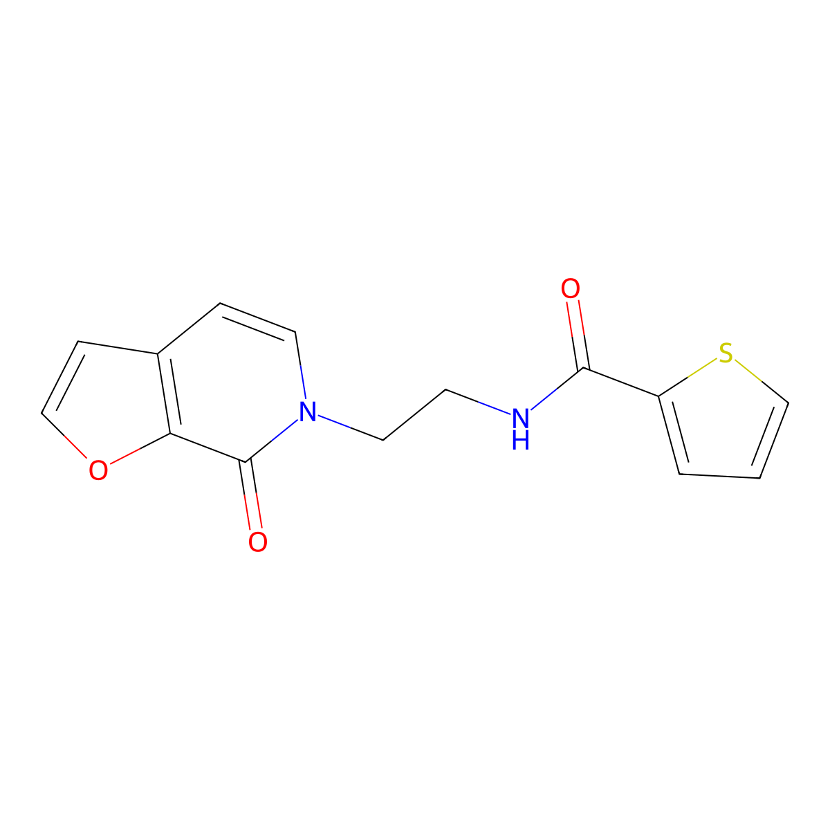 N-(2-(7-oxofuro[2,3-c]pyridin-6(7H)-yl)ethyl)thiophene-2-carboxamide molecular structure, CAS 2034323-00-5