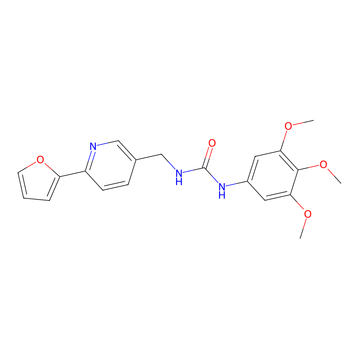 1-{[6-(Furan-2-yl)pyridin-3-yl]methyl}-3-(3,4,5-trimethoxyphenyl)urea molecular structure, CAS 2034323-21-0