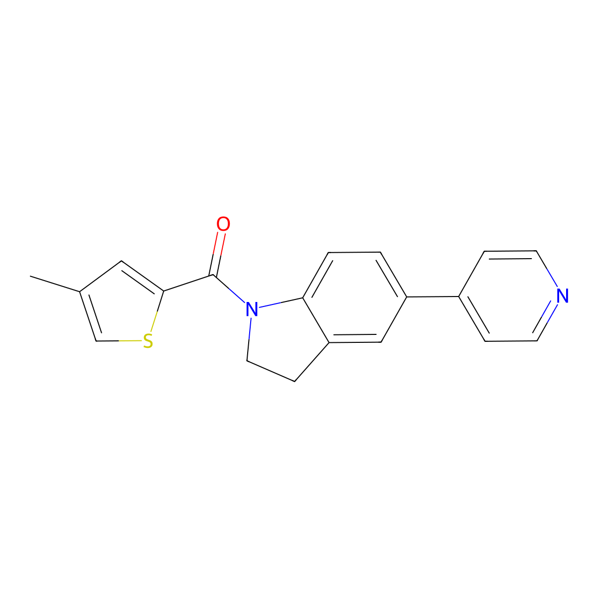 (4-Methylthiophen-2-yl)(5-(pyridin-4-yl)indolin-1-yl)methanone molecular structure, CAS 2034323-27-6