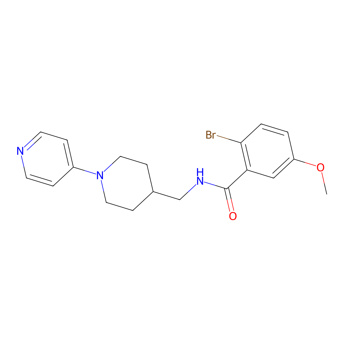 2-bromo-5-methoxy-N-((1-(pyridin-4-yl)piperidin-4-yl)methyl)benzamide molecular structure, CAS 2034323-28-7
