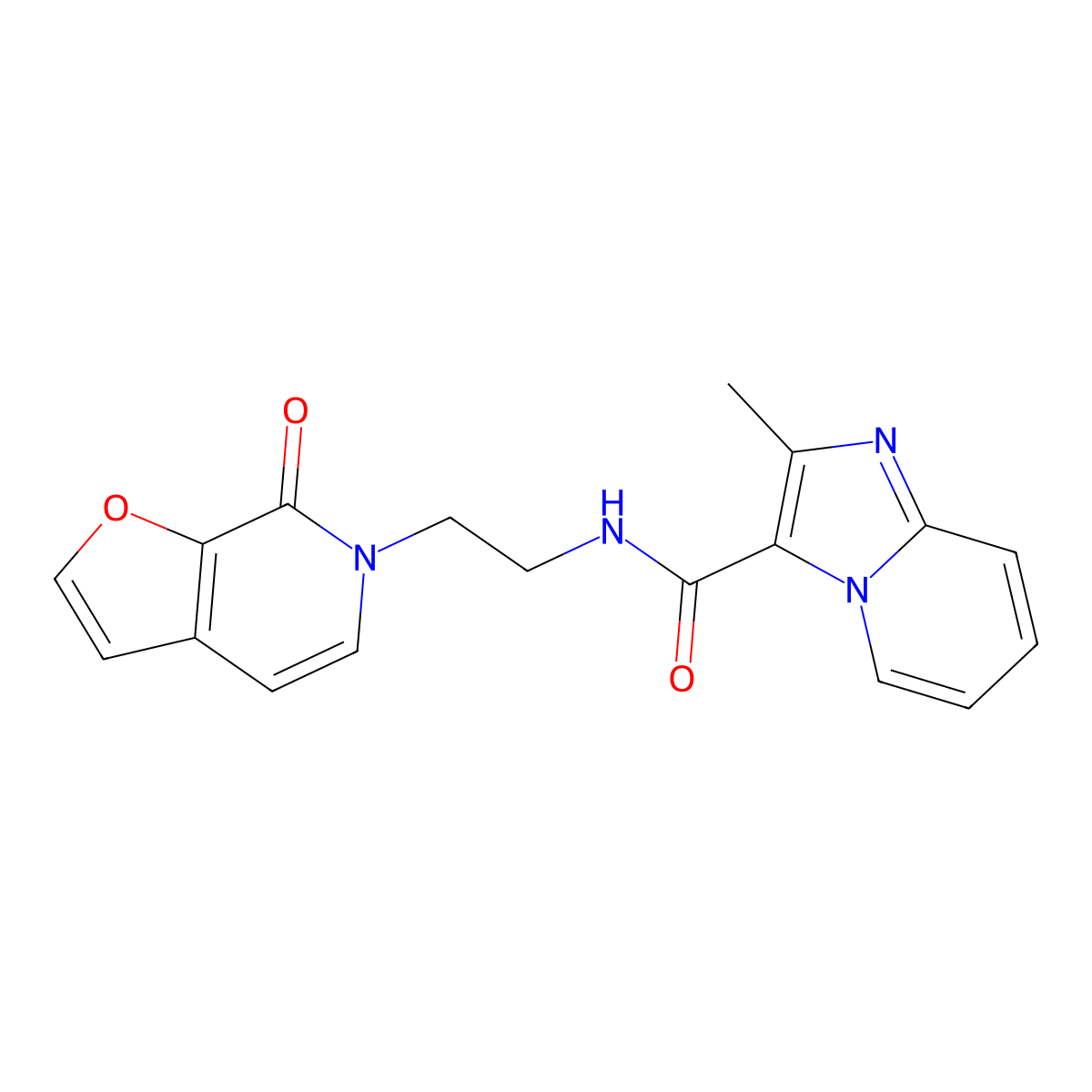 2-methyl-N-(2-(7-oxofuro[2,3-c]pyridin-6(7H)-yl)ethyl)imidazo[1,2-a]pyridine-3-carboxamide molecular structure, CAS 2034323-29-8