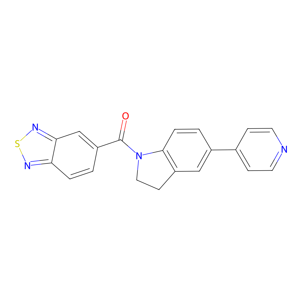 Benzo[c][1,2,5]thiadiazol-5-yl(5-(pyridin-4-yl)indolin-1-yl)methanone molecular structure, CAS 2034323-37-8