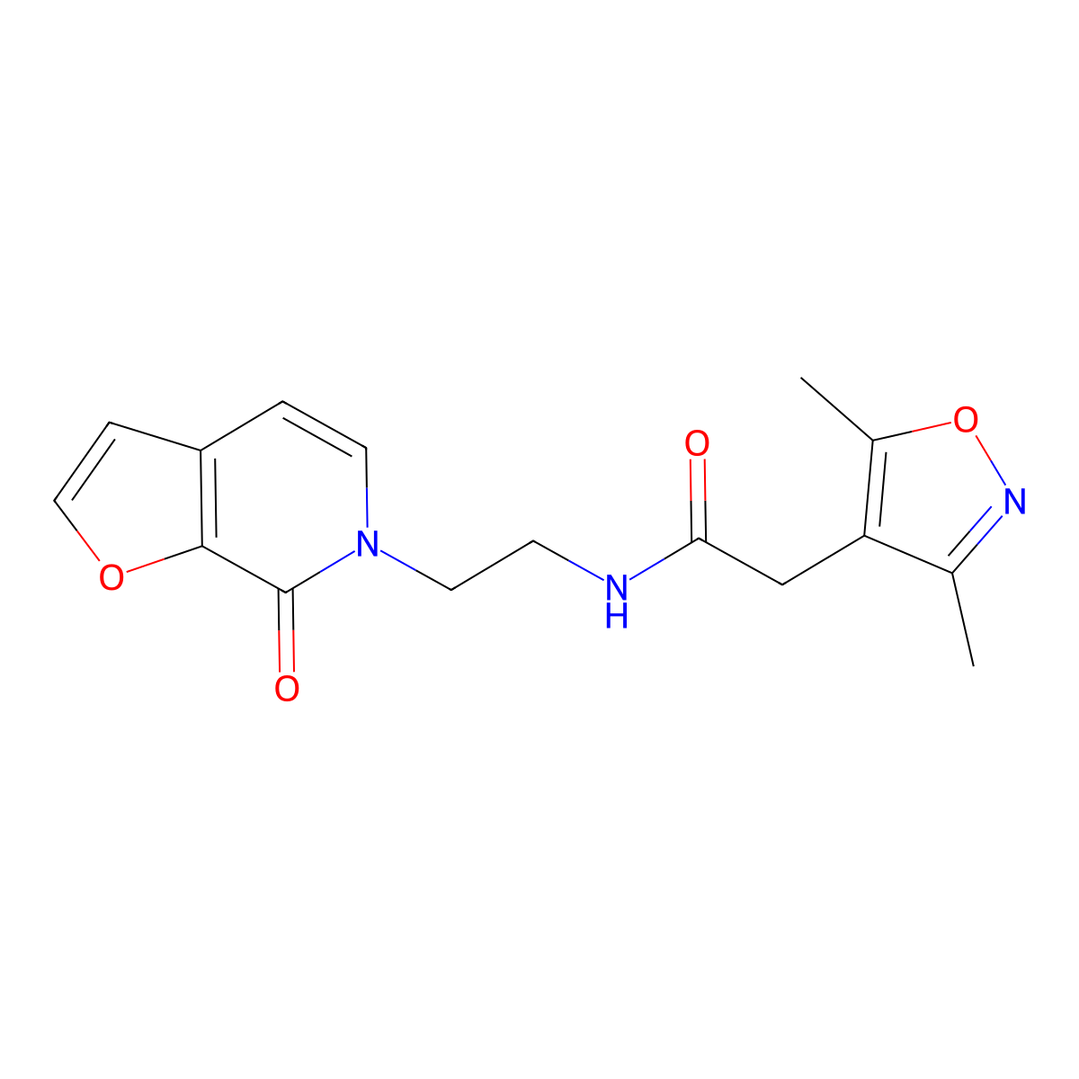2-(3,5-dimethylisoxazol-4-yl)-N-(2-(7-oxofuro[2,3-c]pyridin-6(7H)-yl)ethyl)acetamide molecular structure, CAS 2034323-46-9