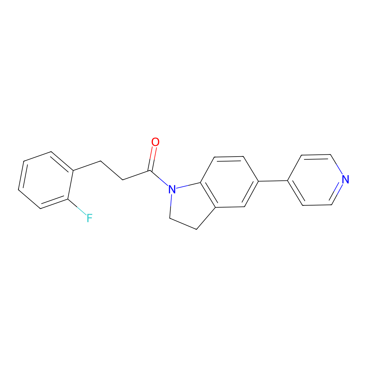 3-(2-Fluorophenyl)-1-(5-(pyridin-4-yl)indolin-1-yl)propan-1-one molecular structure, CAS 2034323-51-6