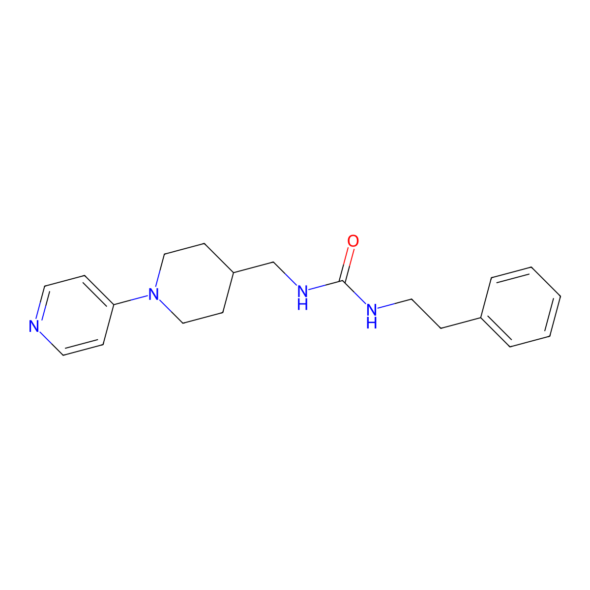 1-Phenethyl-3-((1-(pyridin-4-yl)piperidin-4-yl)methyl)urea molecular structure, CAS 2034323-53-8