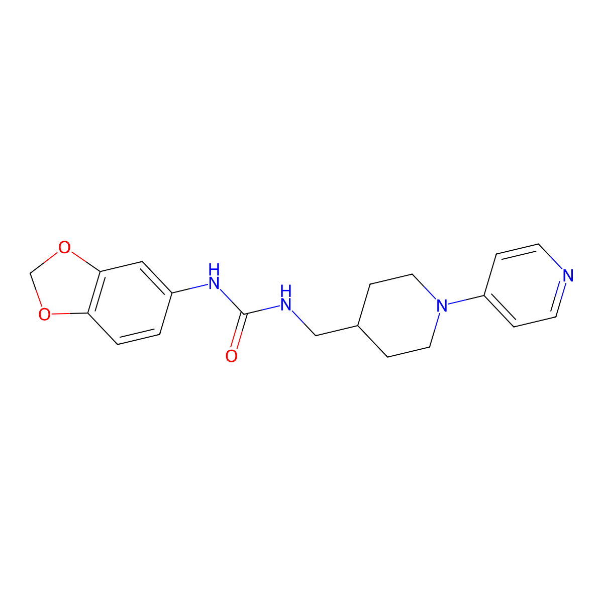 1-(Benzo[d][1,3]dioxol-5-yl)-3-((1-(pyridin-4-yl)piperidin-4-yl)methyl)urea molecular structure, CAS 2034323-61-8
