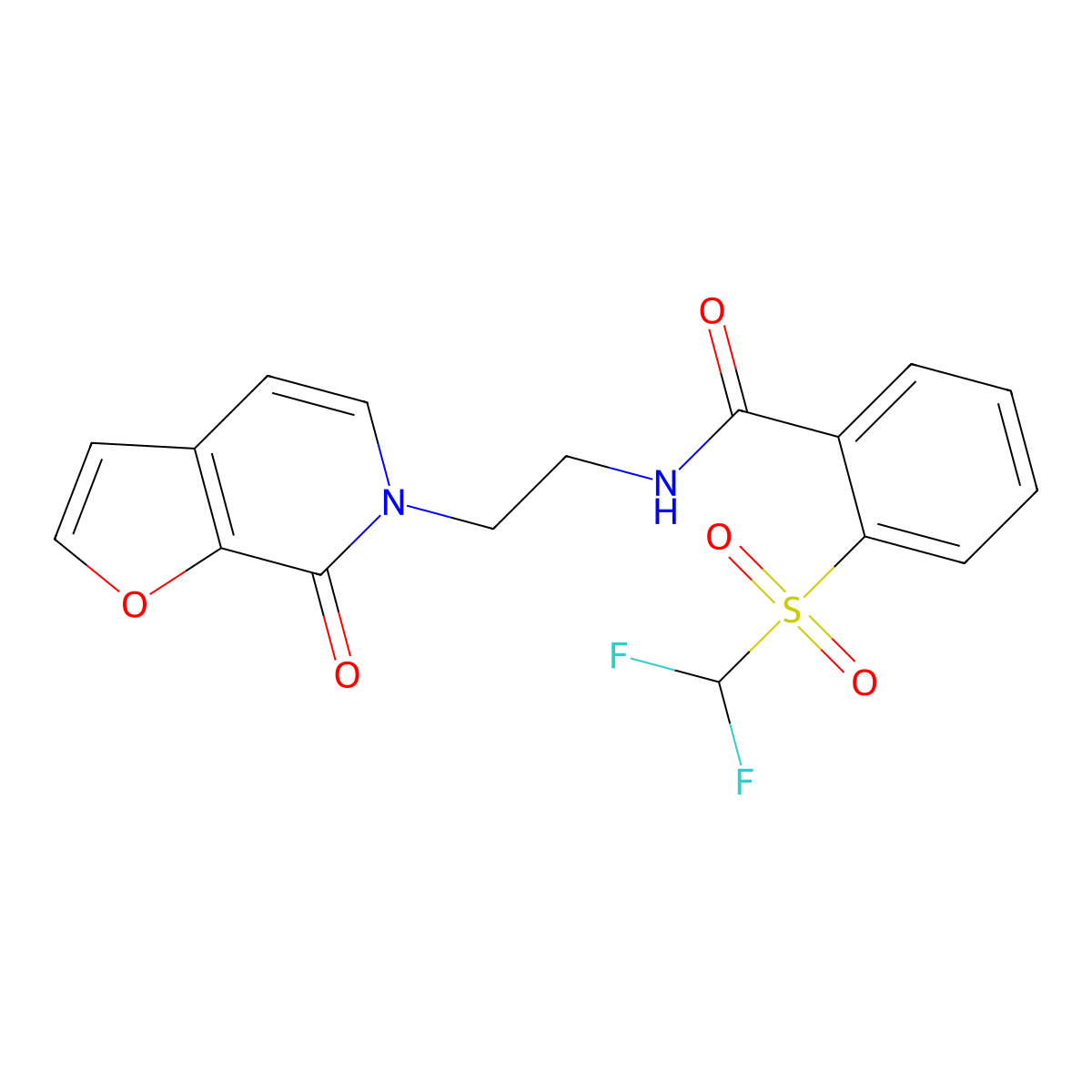 2-((difluoromethyl)sulfonyl)-N-(2-(7-oxofuro[2,3-c]pyridin-6(7H)-yl)ethyl)benzamide molecular structure, CAS 2034323-62-9