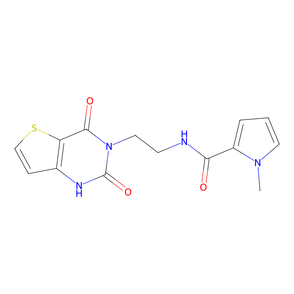 N-(2-(2,4-dioxo-1,2-dihydrothieno[3,2-d]pyrimidin-3(4H)-yl)ethyl)-1-methyl-1H-pyrrole-2-carboxamide molecular structure, CAS 2034323-63-0