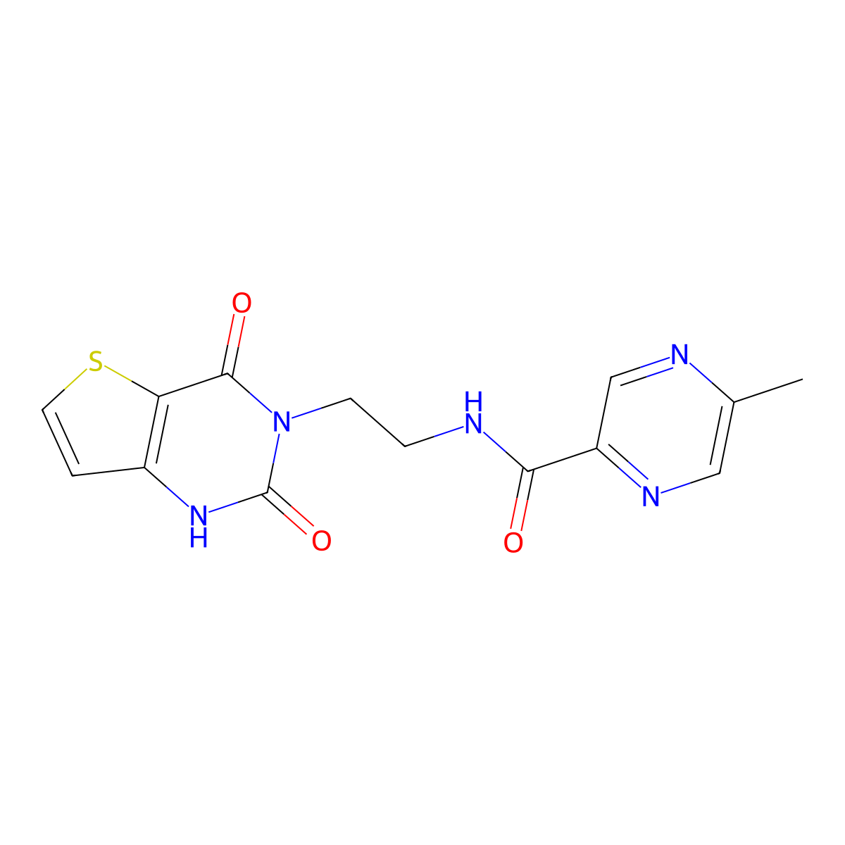 N-(2-(2,4-dioxo-1,2-dihydrothieno[3,2-d]pyrimidin-3(4H)-yl)ethyl)-5-methylpyrazine-2-carboxamide molecular structure, CAS 2034323-68-5