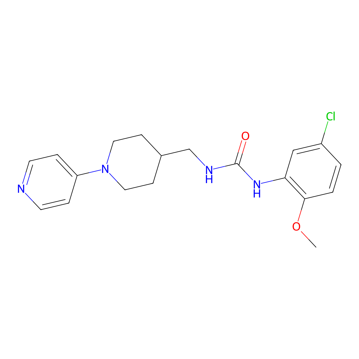 1-(5-Chloro-2-methoxyphenyl)-3-((1-(pyridin-4-yl)piperidin-4-yl)methyl)urea molecular structure, CAS 2034323-73-2