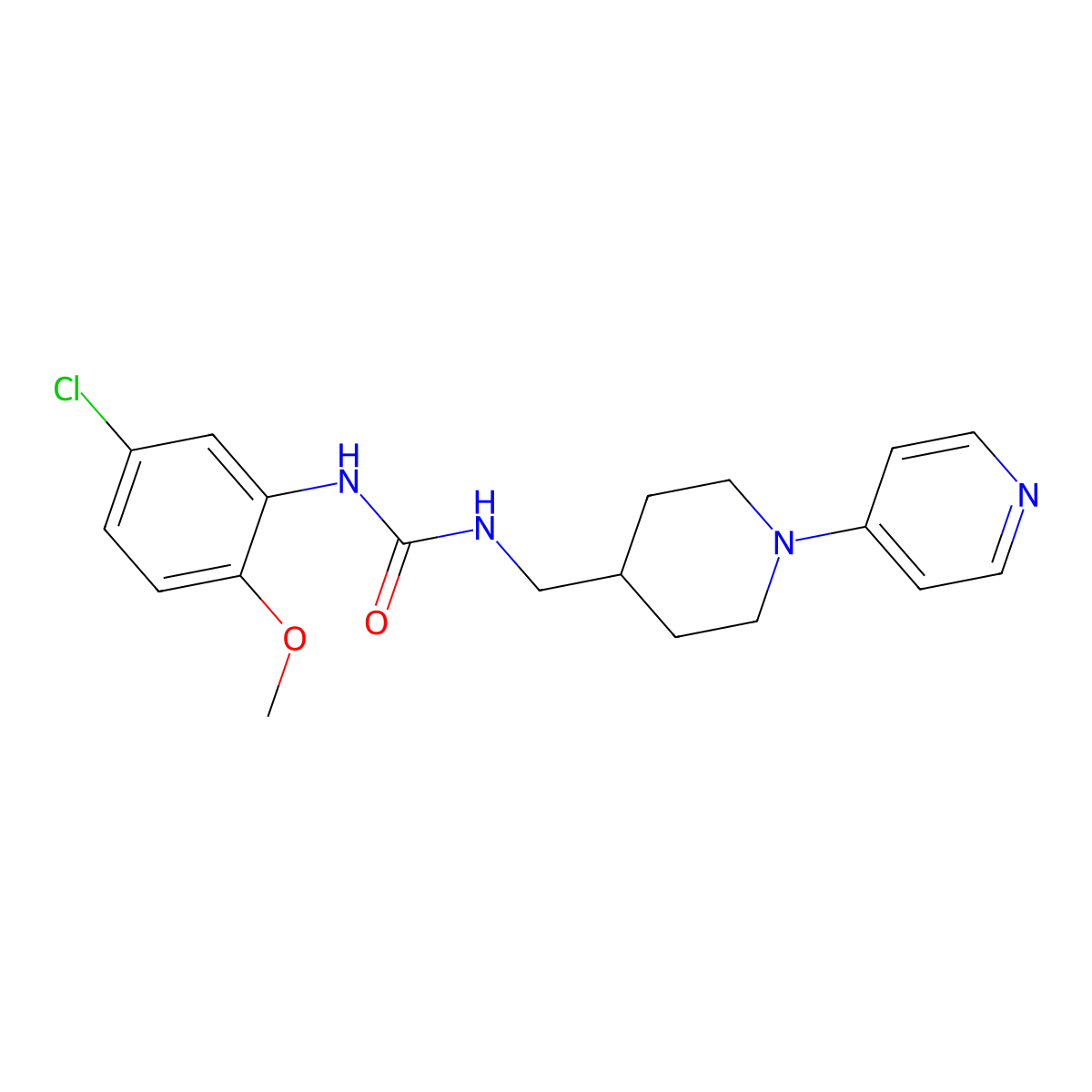 1-(5-Chloro-2-methoxyphenyl)-3-((1-(pyridin-4-yl)piperidin-4-yl)methyl)urea molecular structure, CAS 2034323-73-2