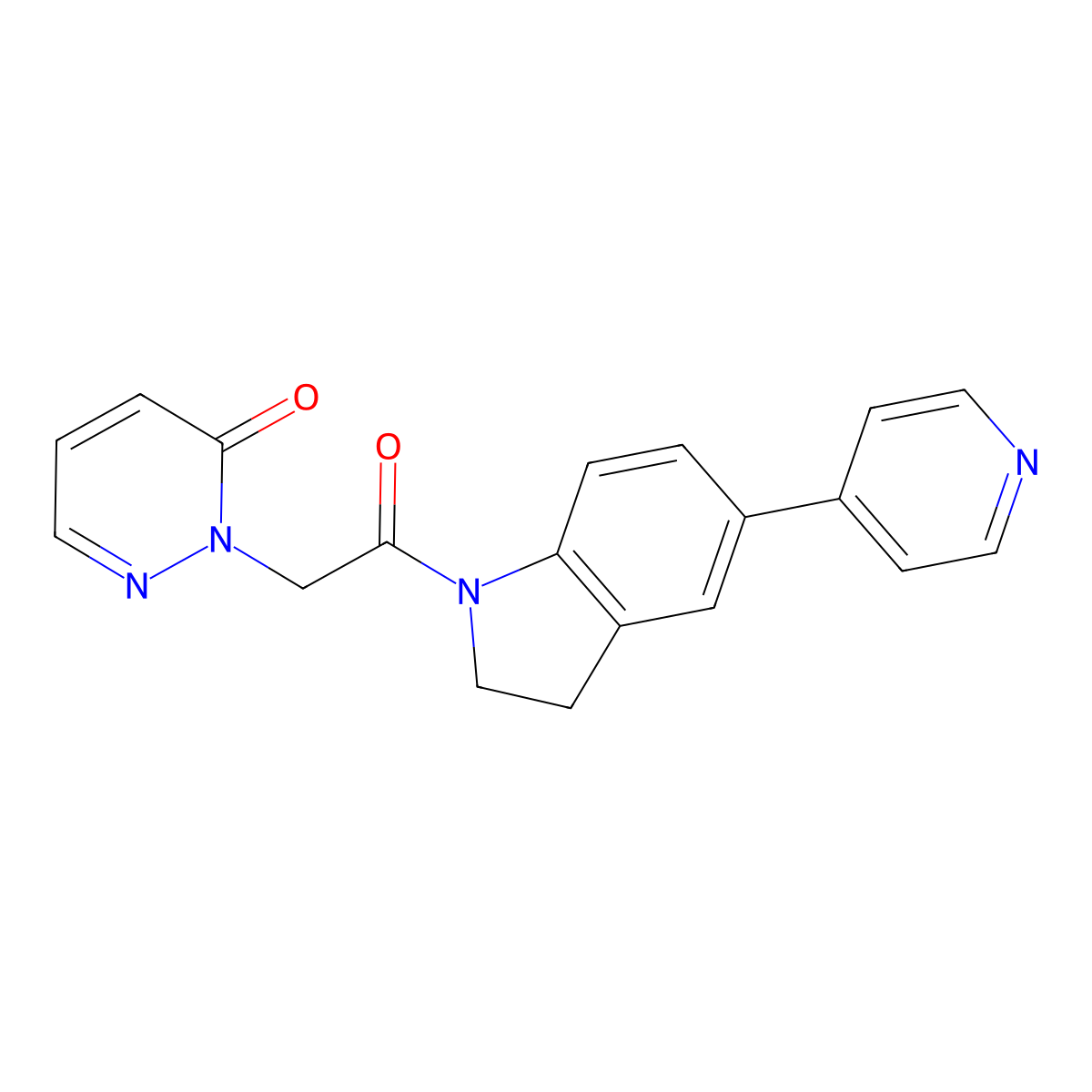 2-(2-oxo-2-(5-(pyridin-4-yl)indolin-1-yl)ethyl)pyridazin-3(2H)-one molecular structure, CAS 2034323-78-7