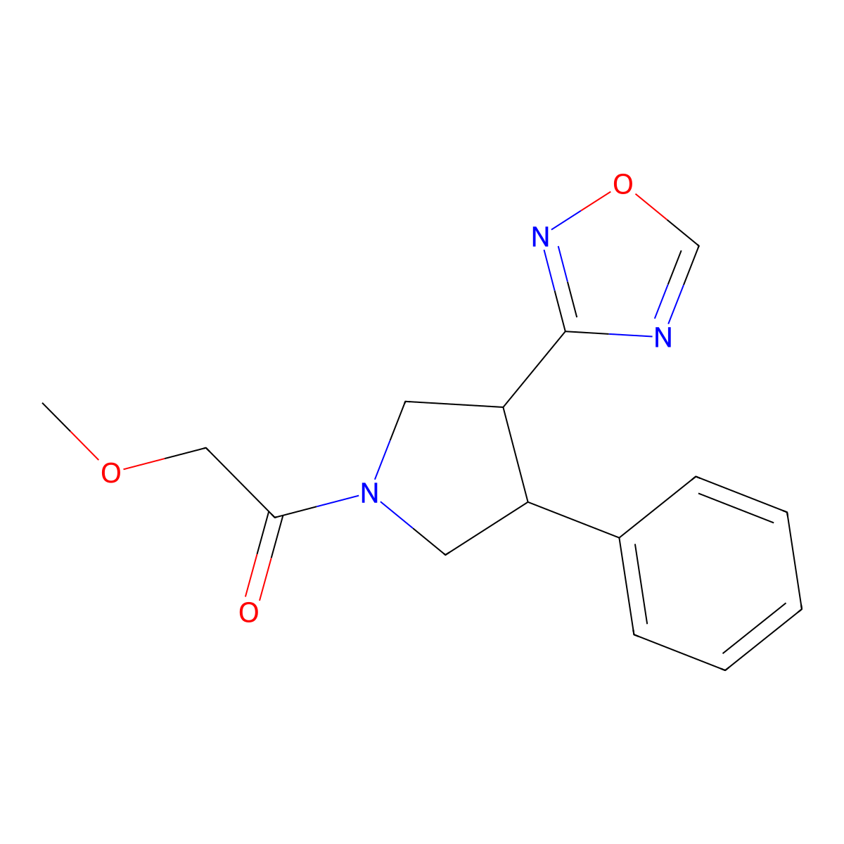 1-(3-(1,2,4-Oxadiazol-3-yl)-4-phenylpyrrolidin-1-yl)-2-methoxyethanone molecular structure, CAS 2034323-82-3