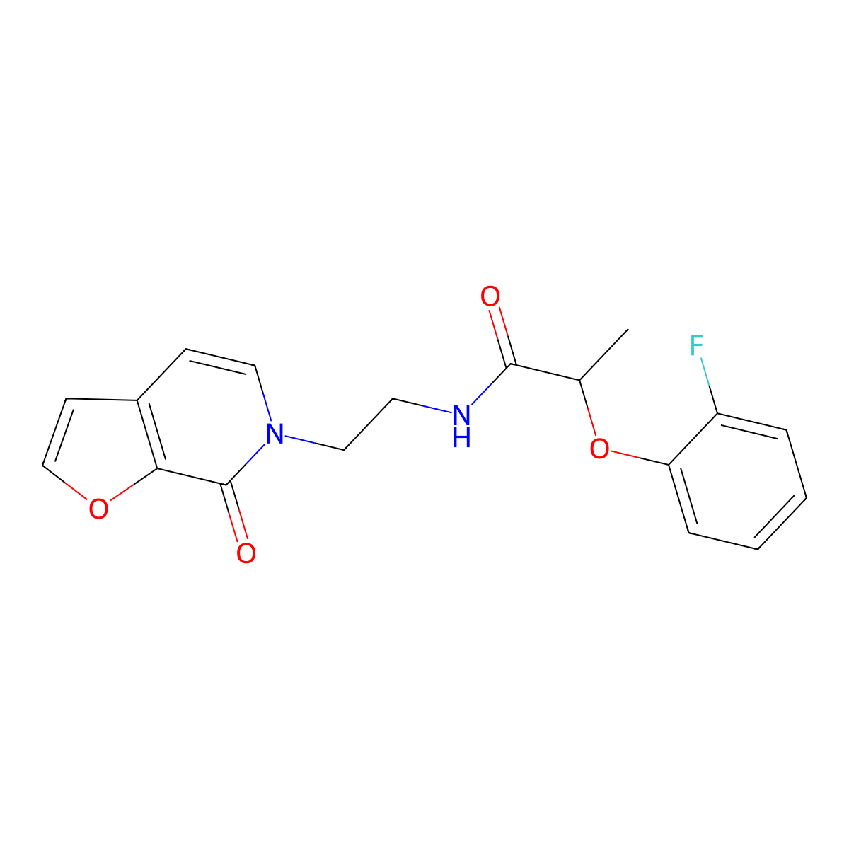2-(2-fluorophenoxy)-N-(2-(7-oxofuro[2,3-c]pyridin-6(7H)-yl)ethyl)propanamide molecular structure, CAS 2034323-89-0