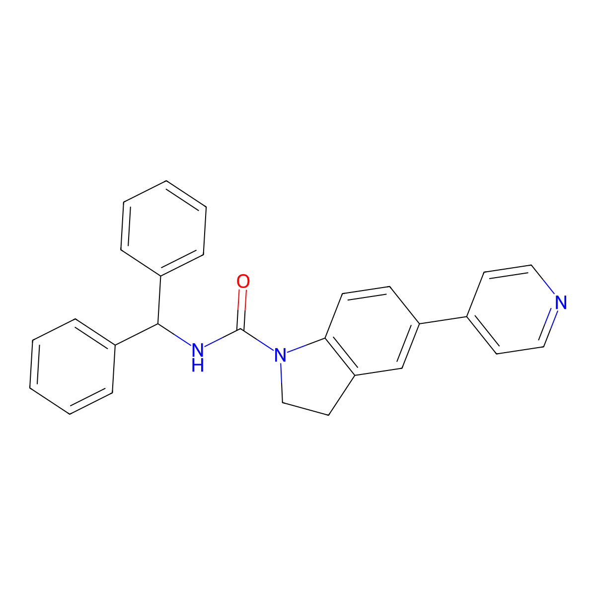 N-benzhydryl-5-(pyridin-4-yl)indoline-1-carboxamide molecular structure, CAS 2034323-92-5