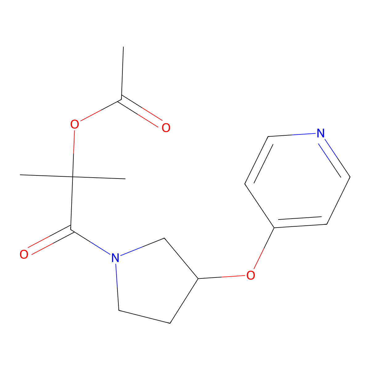 2-Methyl-1-oxo-1-(3-(pyridin-4-yloxy)pyrrolidin-1-yl)propan-2-yl acetate molecular structure, CAS 2034323-93-6