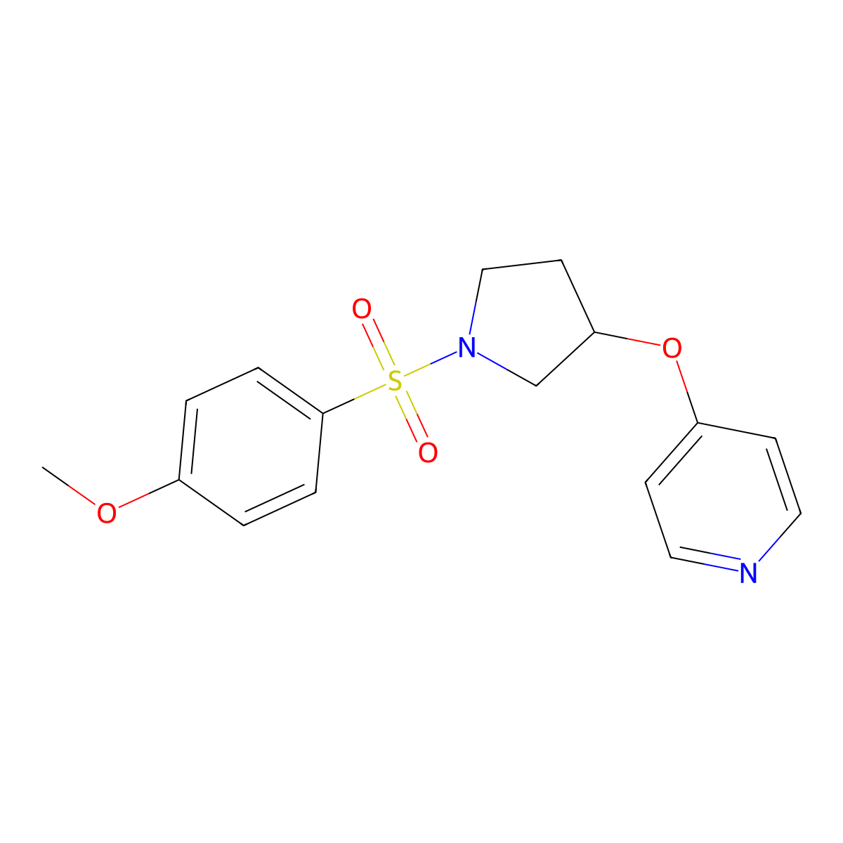 4-((1-((4-Methoxyphenyl)sulfonyl)pyrrolidin-3-yl)oxy)pyridine molecular structure, CAS 2034324-26-8