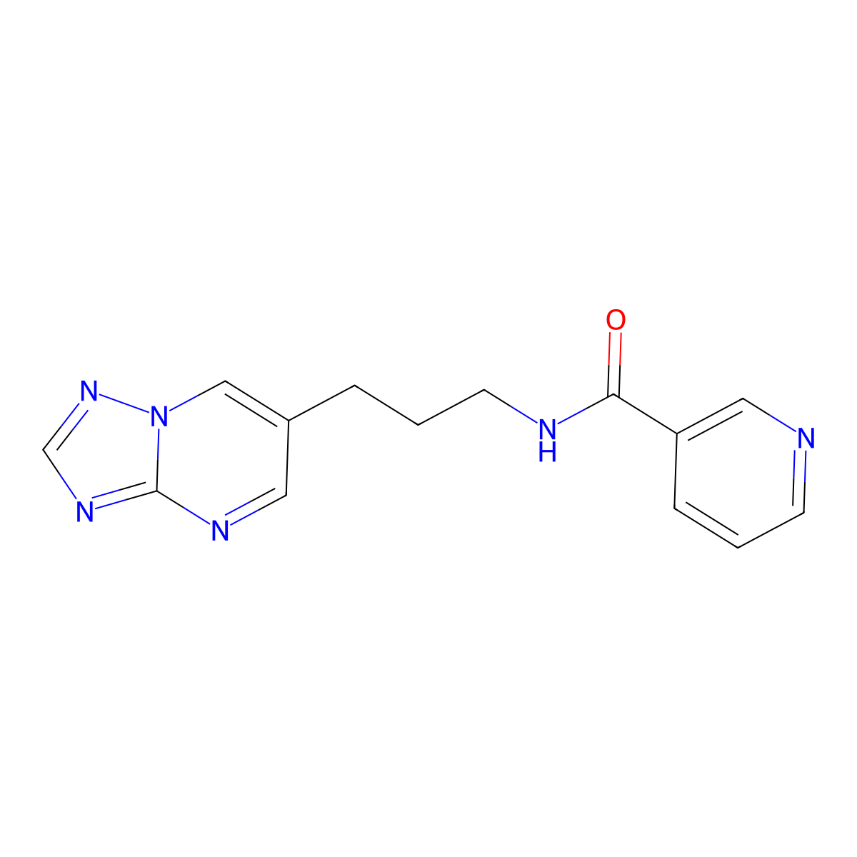 N-(3-([1,2,4]triazolo[1,5-a]pyrimidin-6-yl)propyl)nicotinamide molecular structure, CAS 2034324-27-9